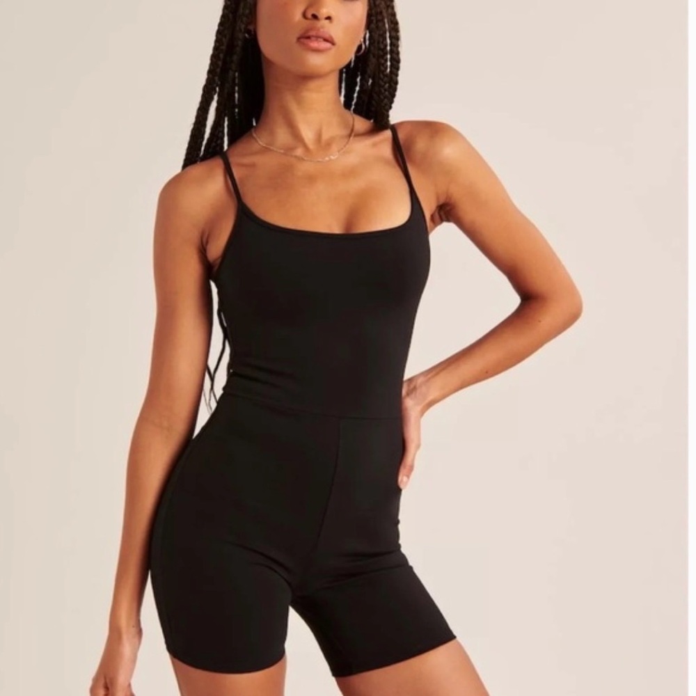 Abercrombie & Fitch Ponte Unitard Black Romper